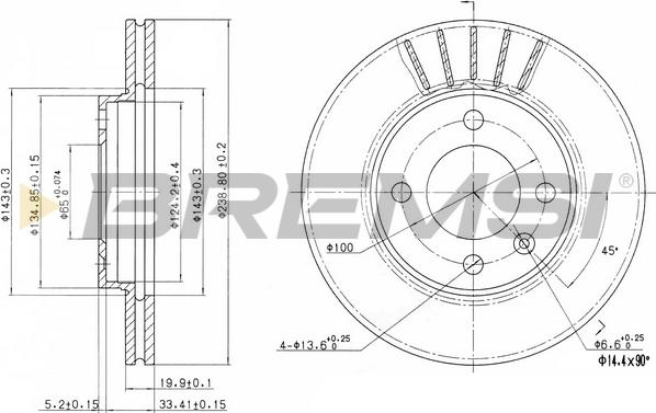 Bremsi CD6175V - Disque de frein cwaw.fr