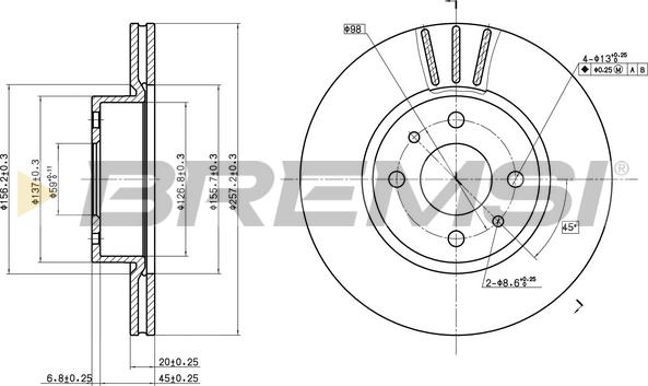 Bremsi CD6176V - Disque de frein cwaw.fr