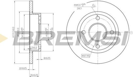 Bremsi CD6845S - Disque de frein cwaw.fr