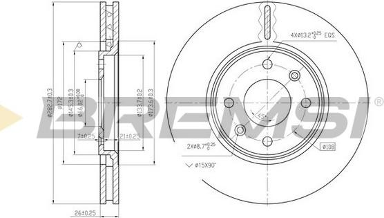 Bremsi CD6841V - Disque de frein cwaw.fr