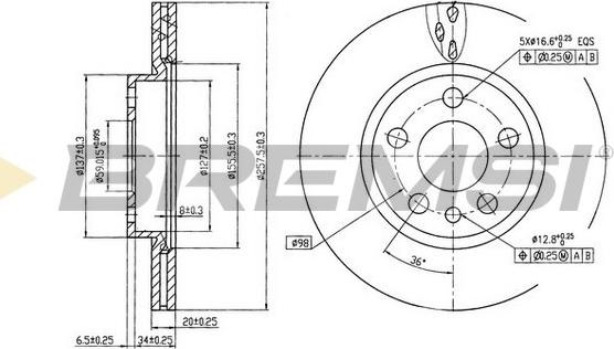 Bremsi CD6842V - Disque de frein cwaw.fr