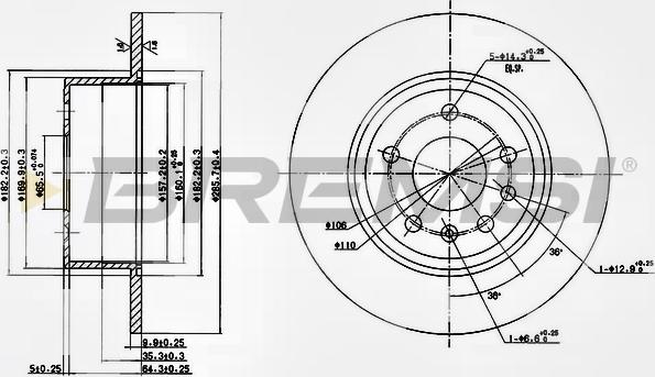 Bremsi CD6811S - Disque de frein cwaw.fr