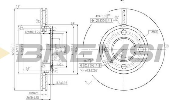 Bremsi CD6812V - Disque de frein cwaw.fr