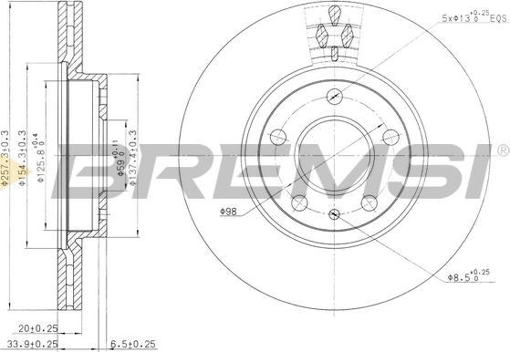 Bremsi CD6827V - Disque de frein cwaw.fr