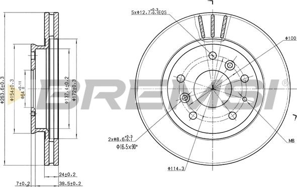 Bremsi CD6395V - Disque de frein cwaw.fr