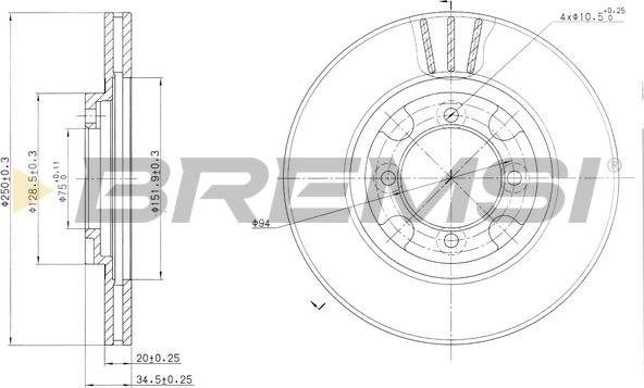 Bremsi CD6342V - Disque de frein cwaw.fr