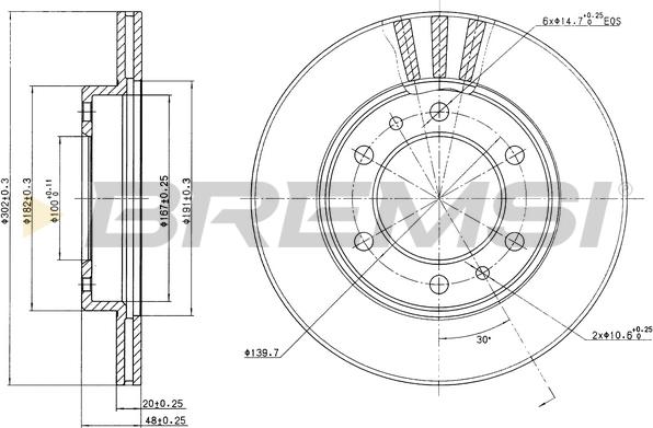 Bremsi CD6347V - Disque de frein cwaw.fr