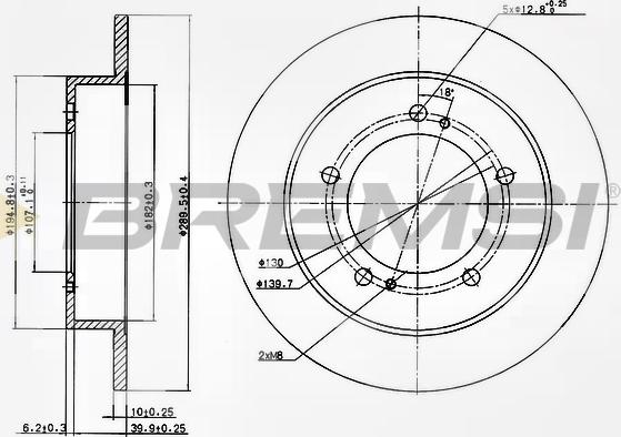 Bremsi CD6351S - Disque de frein cwaw.fr