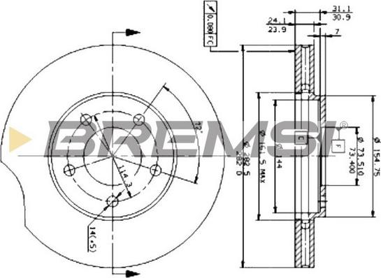 Bremsi CD6366V - Disque de frein cwaw.fr