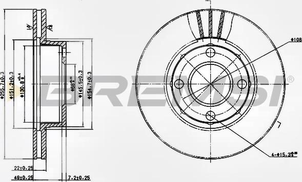 Bremsi CD6319V - Disque de frein cwaw.fr