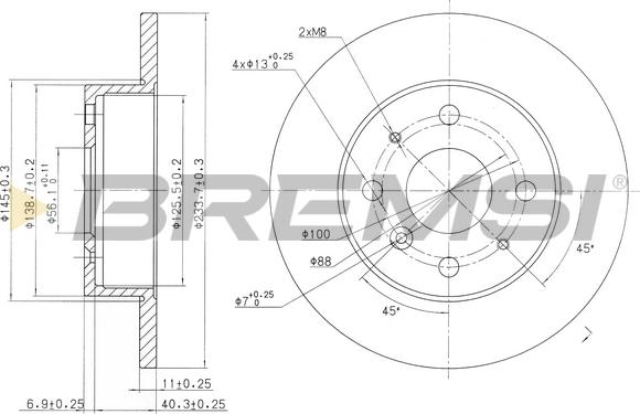 Bremsi CD6386S - Disque de frein cwaw.fr