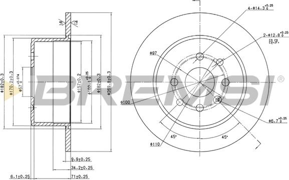 Bremsi CD6329S - Disque de frein cwaw.fr