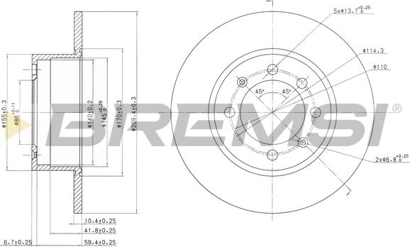 Bremsi CD6374S - Disque de frein cwaw.fr