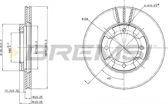 Bremsi CD6293V - Disque de frein cwaw.fr