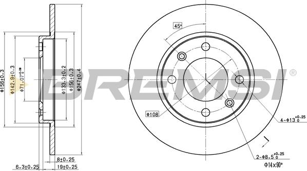 Bremsi CD6244S - Disque de frein cwaw.fr