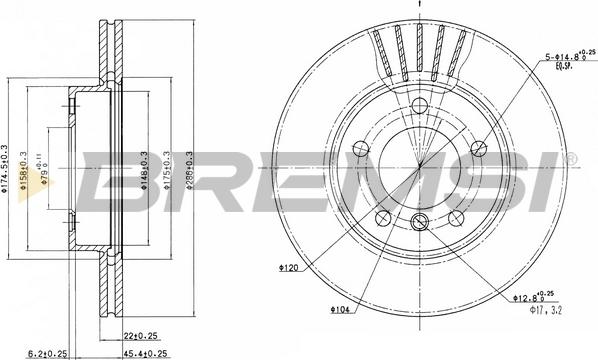 Bremsi CD6258V - Disque de frein cwaw.fr