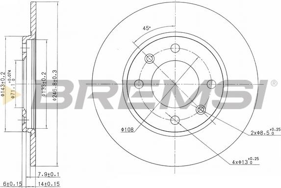 Bremsi CD6263S - Disque de frein cwaw.fr