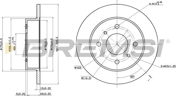 Bremsi CD6267S - Disque de frein cwaw.fr