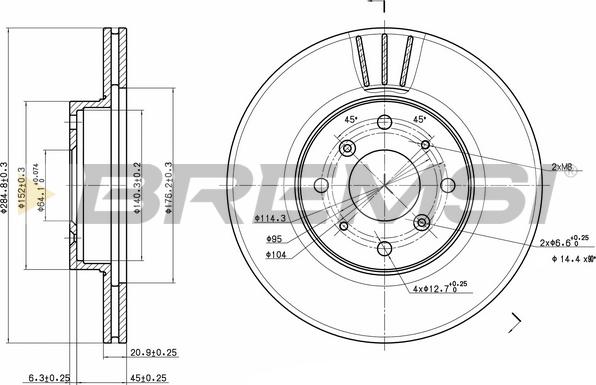 Bremsi CD6201V - Disque de frein cwaw.fr