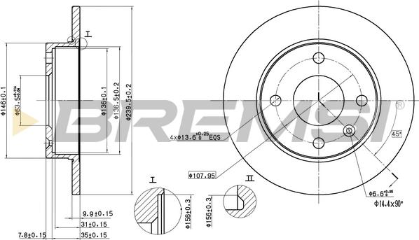 Bremsi CD6208S - Disque de frein cwaw.fr