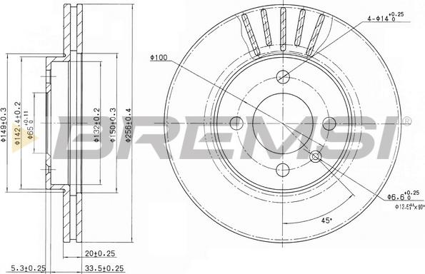 Bremsi CD6207V - Disque de frein cwaw.fr