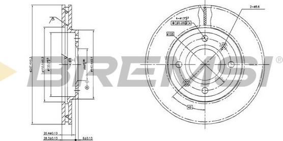 Bremsi CD6214V - Disque de frein cwaw.fr