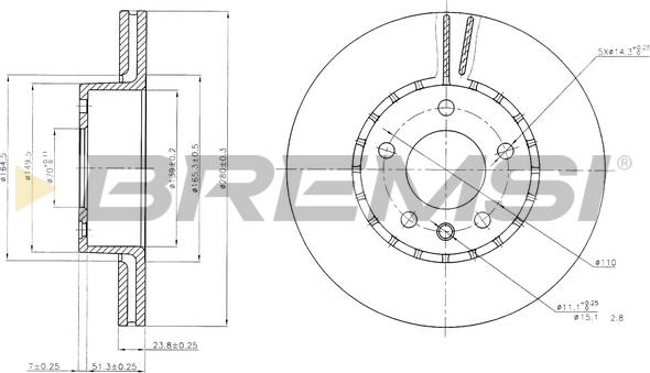 Bremsi CD6217V - Disque de frein cwaw.fr