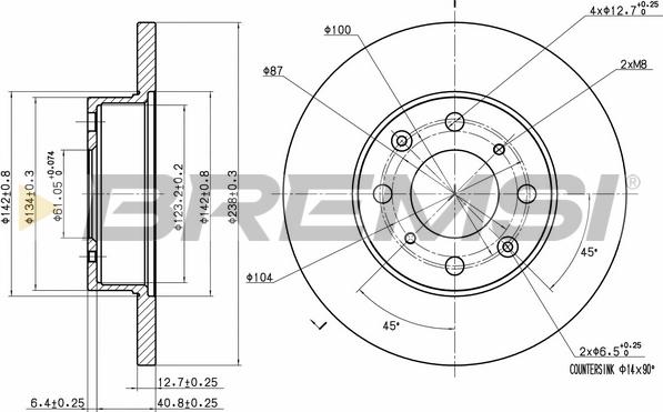 Bremsi CD6285S - Disque de frein cwaw.fr