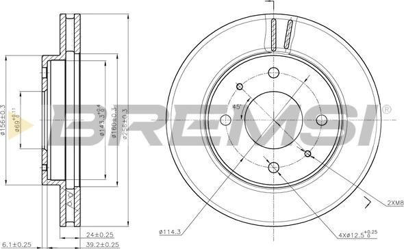 Bremsi CD6741V - Disque de frein cwaw.fr