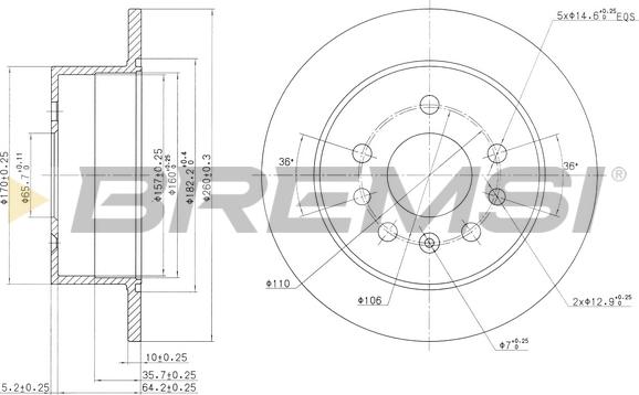 Bremsi CD6756S - Disque de frein cwaw.fr