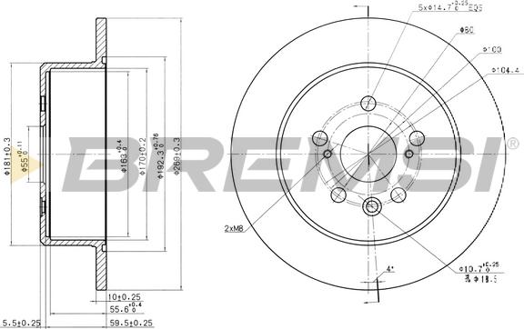 Bremsi CD6705S - Disque de frein cwaw.fr