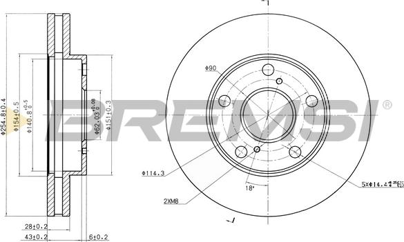 Bremsi CD6702V - Disque de frein cwaw.fr