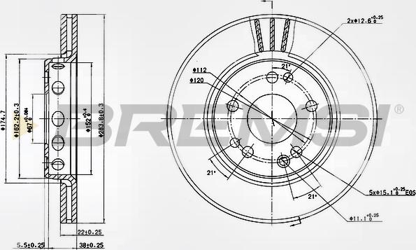 Bremsi CD6728V - Disque de frein cwaw.fr