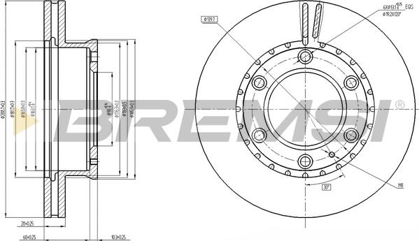 Bremsi CD8459V - Disque de frein cwaw.fr