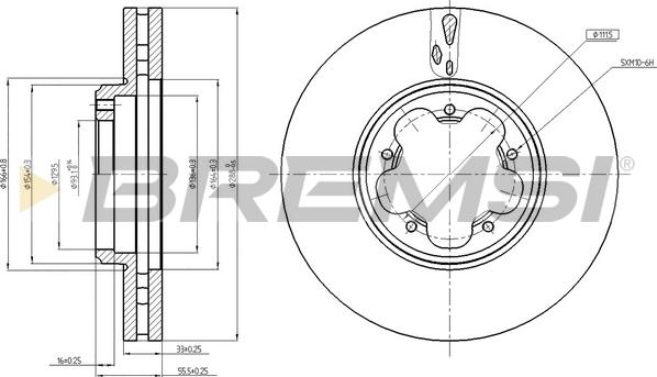 Bremsi CD8469V - Disque de frein cwaw.fr