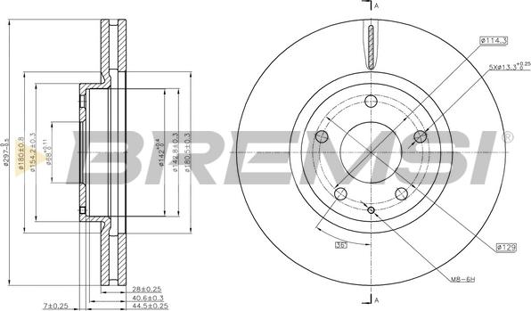 Bremsi CD8463V - Disque de frein cwaw.fr