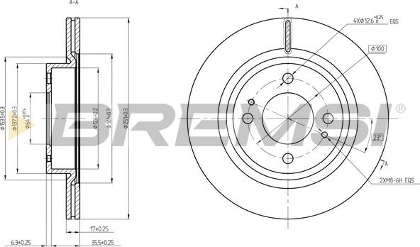 Bremsi CD8467V - Disque de frein cwaw.fr