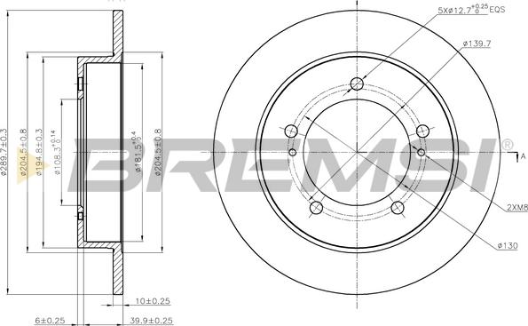 Bremsi CD8411S - Disque de frein cwaw.fr