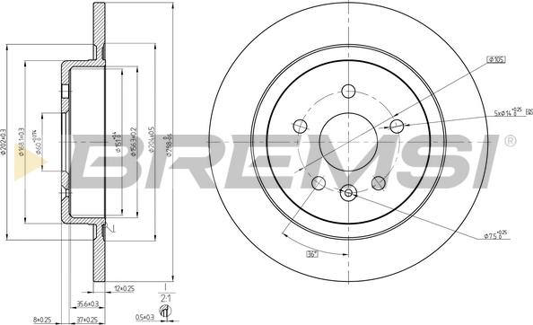 Bremsi CD8425S - Disque de frein cwaw.fr