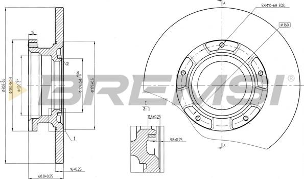 Bremsi CD8471S - Disque de frein cwaw.fr