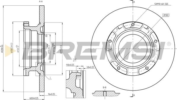 Bremsi CD8472S - Disque de frein cwaw.fr