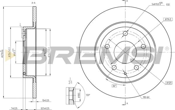 Bremsi CD8477S - Disque de frein cwaw.fr