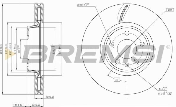 Bremsi CD8596V - Disque de frein cwaw.fr