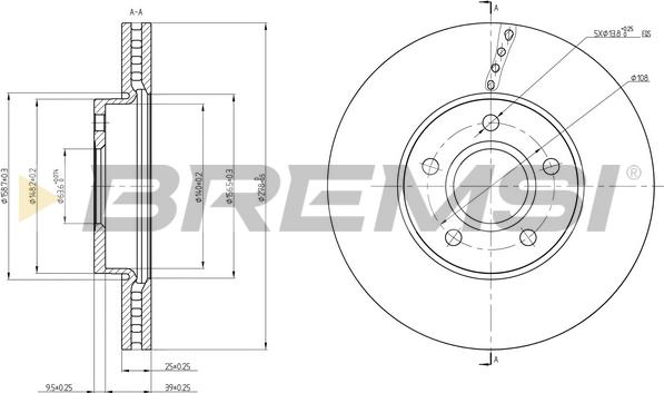 Bremsi CD8509V - Disque de frein cwaw.fr