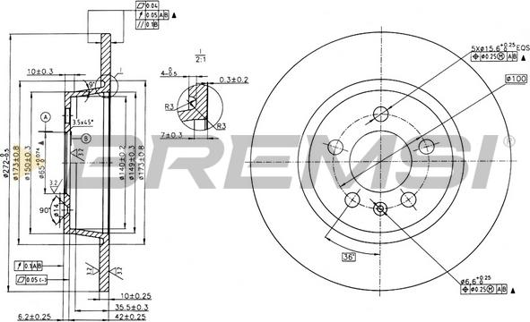 Bremsi CD8691S - Disque de frein cwaw.fr