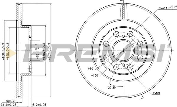 Bremsi CD8658V - Disque de frein cwaw.fr