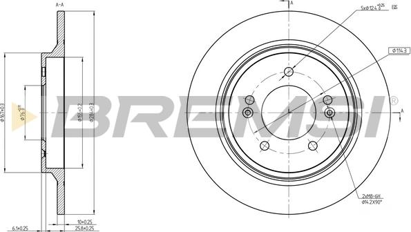 Bremsi CD8604S - Disque de frein cwaw.fr