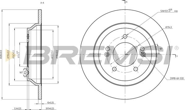 Bremsi CD8608S - Disque de frein cwaw.fr