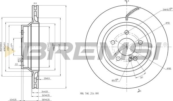 Bremsi CD8611V - Disque de frein cwaw.fr