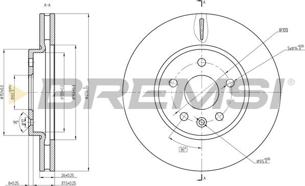 Bremsi CD8685V - Disque de frein cwaw.fr